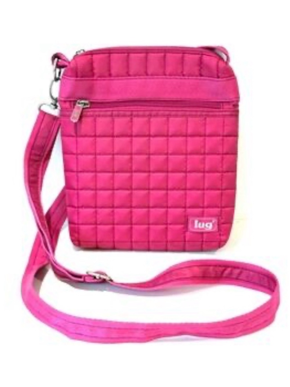 Lug Skipper Quilted Crossbody Bag in Hot Pink